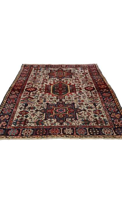 4 x 4 Antique Heriz Rug 73300