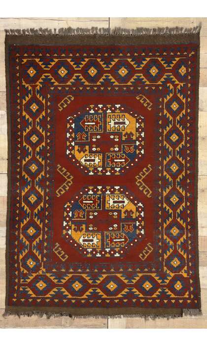 3 x 5 Vintage Afghan Rug 74664