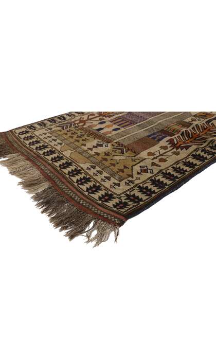 3 x 4 Vintage Afghan War Rug 74665