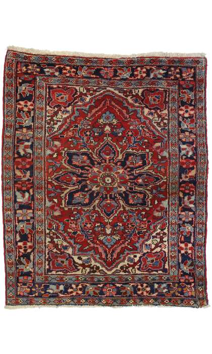 4 x 4 Vintage Persian Heriz Rug 74918