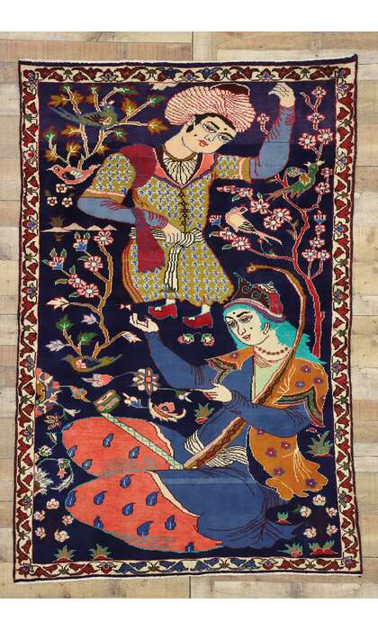 4 x 6 Vintage Hamadan Rug 75975