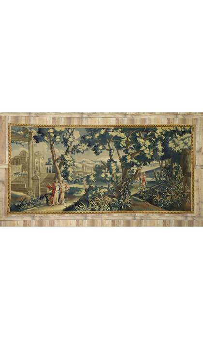 7 x 14 Antique French Aubusson Tapestry 77237