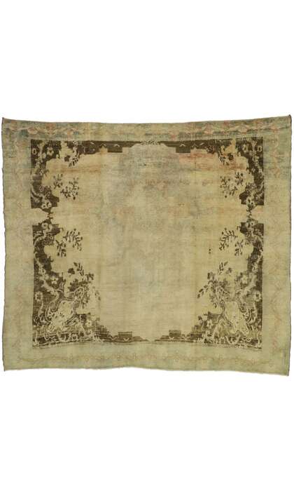 9 x 11 Vintage Turkish Oushak Rug 50213