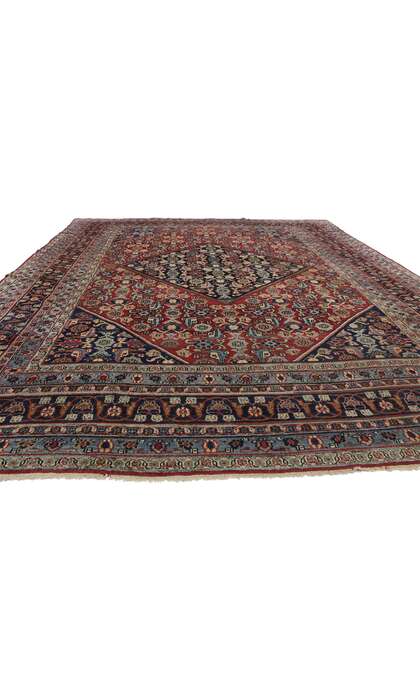 9 x 12 Antique Persian Mashhad Rug 71963 floor