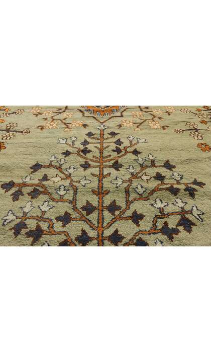 19 x 31 Late 19th Century Antique Green Agra Rug Tree of Life 72173