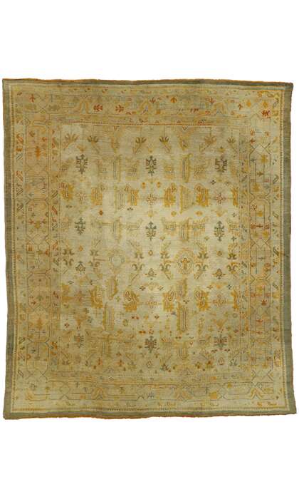 7 x 9 Antique Turkish Oushak Angora Rug 73716
