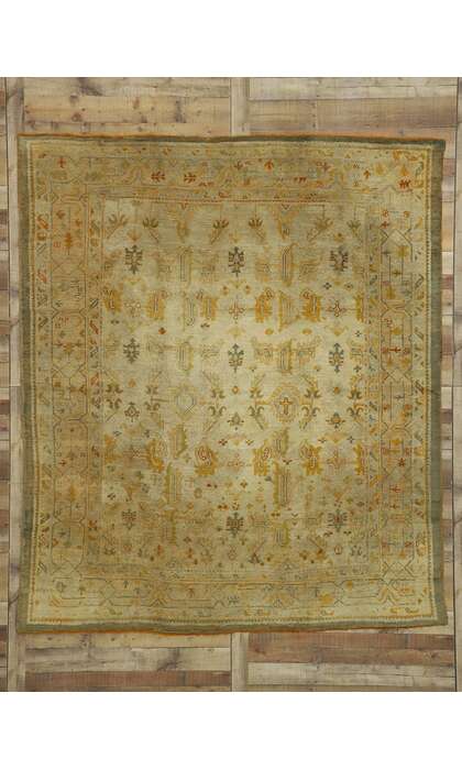 7 x 9 Antique Turkish Oushak Angora Rug 73716