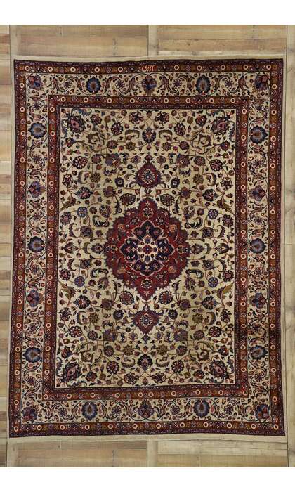 8 x 11 Antique Persian Mashhad Rug 74418
