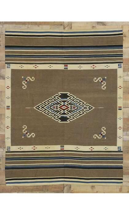 5 x 6 Vintage Mexican Zapotec Kilim Rug 77232