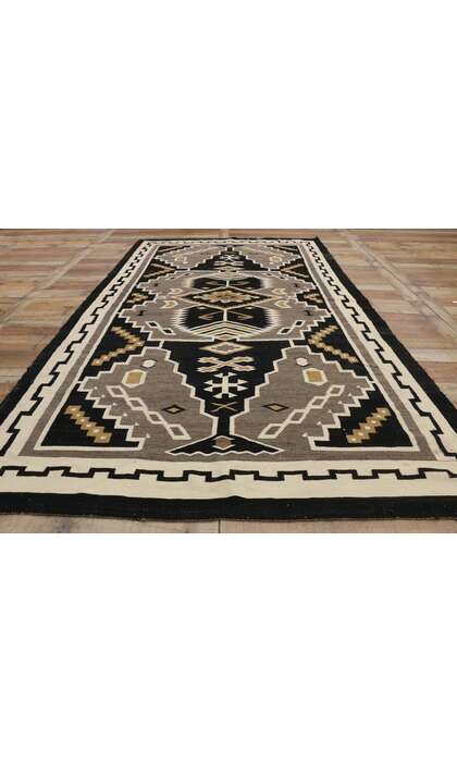 6 x 10 Antique Two Grey Hills Navajo Rug 77275