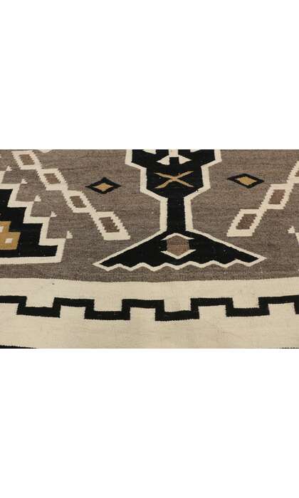 6 x 10 Antique Two Grey Hills Navajo Rug 77275