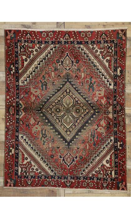 5 x 6 Vintage Persian Shiraz Rug 72118