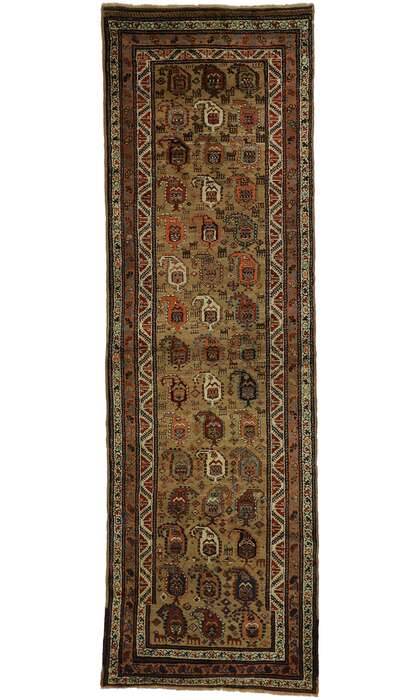 4 x 11 Antique Persian Kurdish Rug 77290