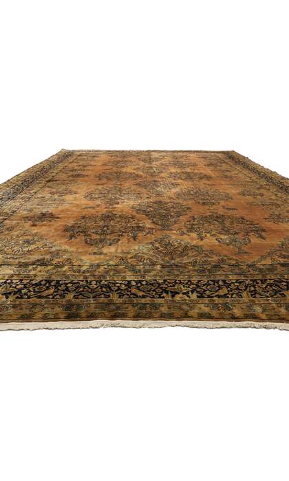 12 x 19 Antique Persian Kashan Rug 73123