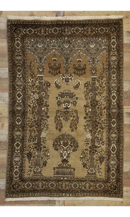 4 x 7 Vintage Semnan Rug 75335