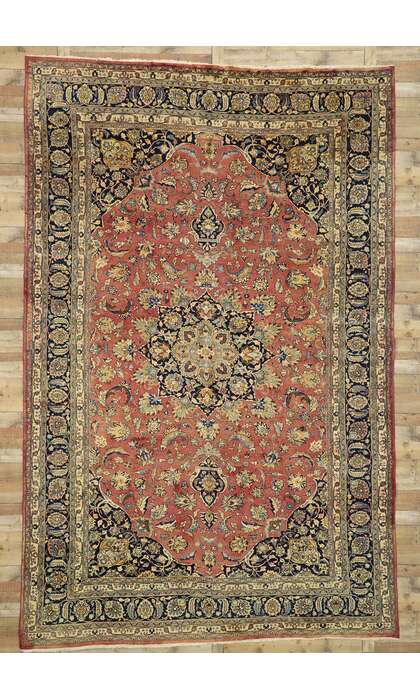 10 x 15 Vintage Persian Mashhad Rug 75597