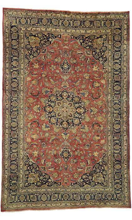 10 x 15 Vintage Persian Mashhad Rug 75597