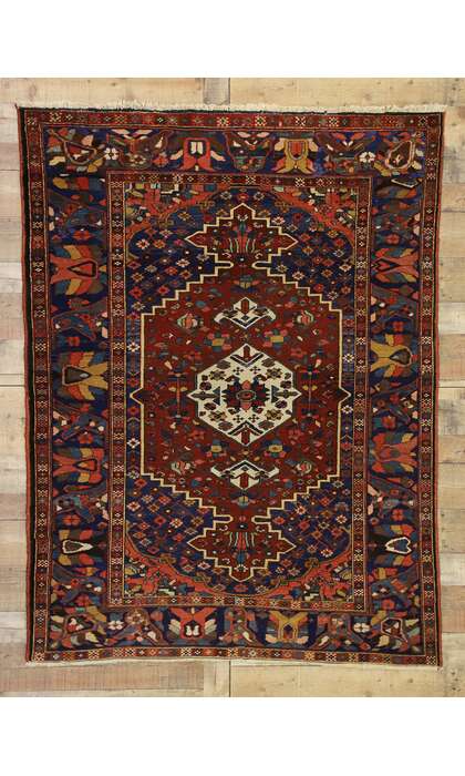 5 x 6 Antique Persian Bakhtiari Rug 76853 w