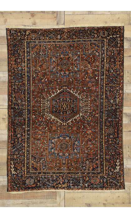5 x 6 Antique Persian Heriz Rug 77064