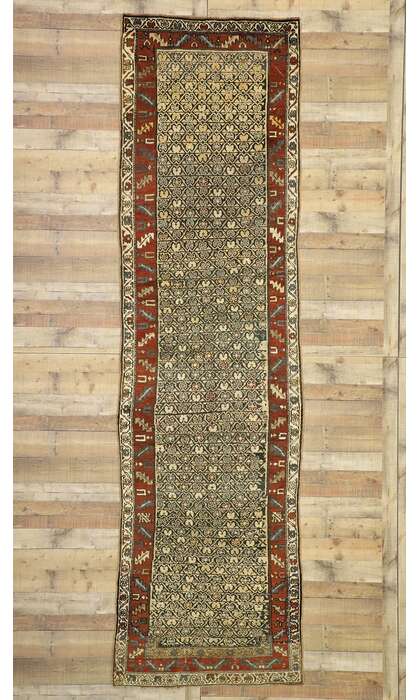 4 x 14 Antique Persian Kurdish Rug 77278