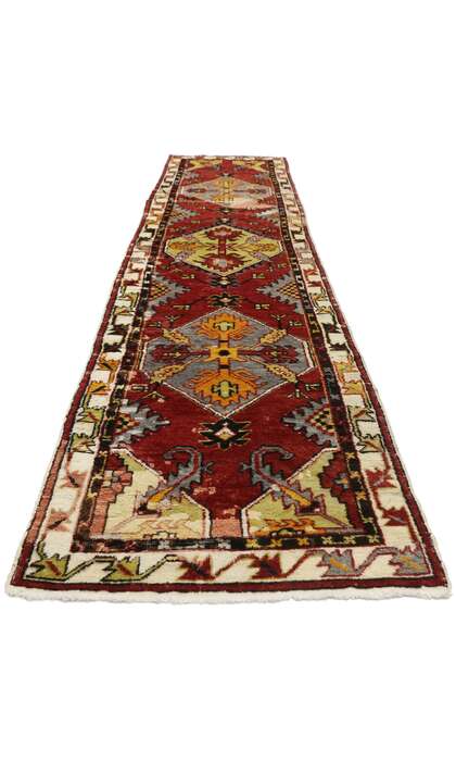 2 x 12 Vintage Turkish Oushak Rug Runner 77279