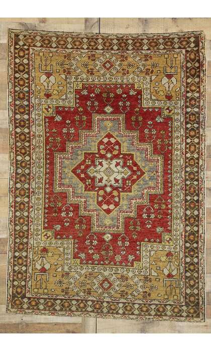 4 x 6 Vintage Oushak Rug 77281