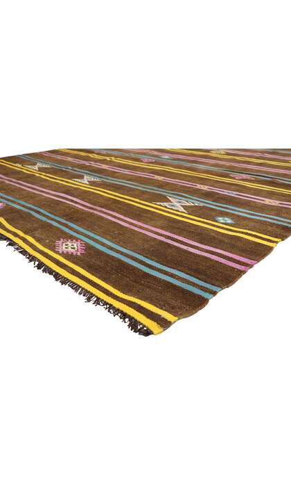 7 x 12 Vintage Striped Turkish Kilim Rug 51305