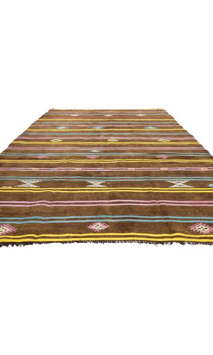 7 x 12 Vintage Striped Turkish Kilim Rug 51305