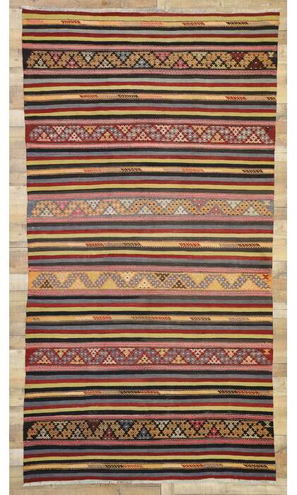 6 x 11 Vintage Turkish Kilim Rug 51347