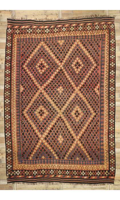 10 x 14 Vintage Afghani Maimana Kilim Rug 72258