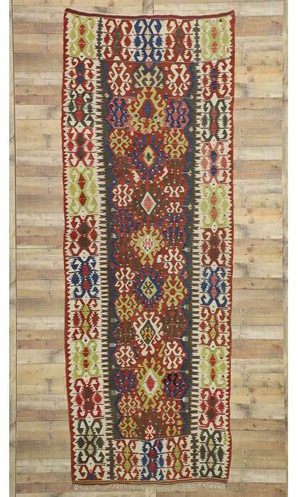 5 x 13 Antique Caucasian Tribal Kilim Rug 73271