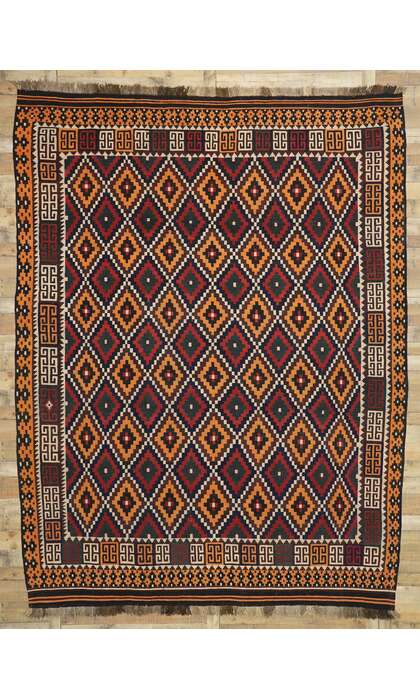 10 x 13 Vintage Afghan Maimana Kilim Rug 74277