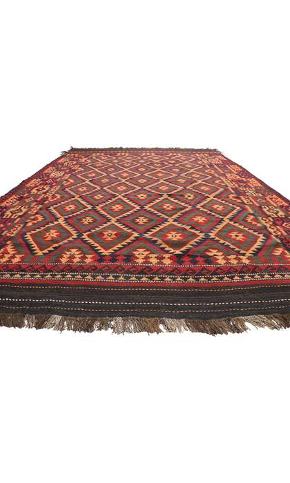 9 x 13 Vintage Afghan Maimana Kilim Rug 74279