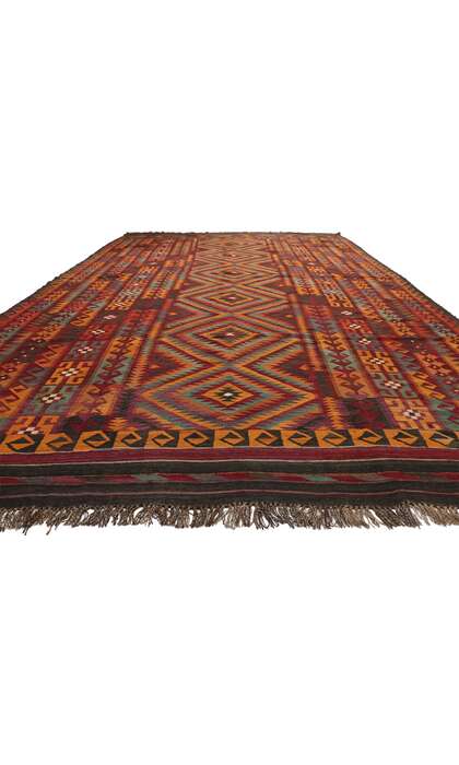 10 x 15 Vintage Afghan Maimana Kilim Rug 74281