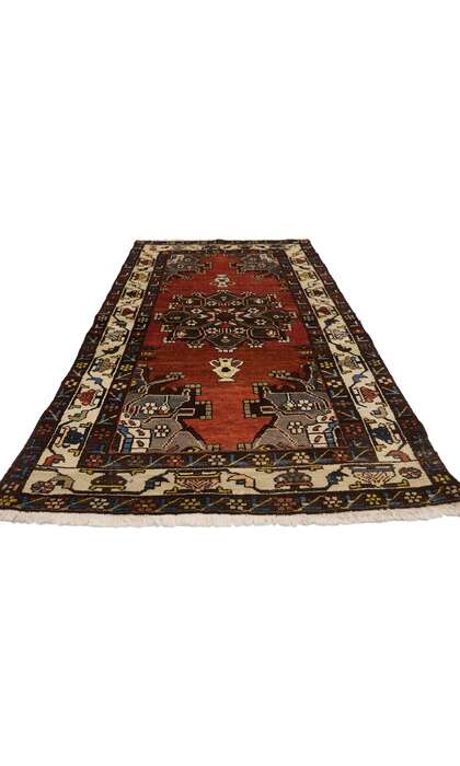 4 x 7 Vintage Persian Hamadan Rug 75234