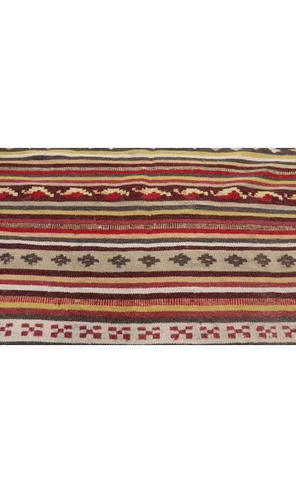 5 x 6 Vintage Turkish Striped Kilim Rug with Boho Chic Tribal Style 76864