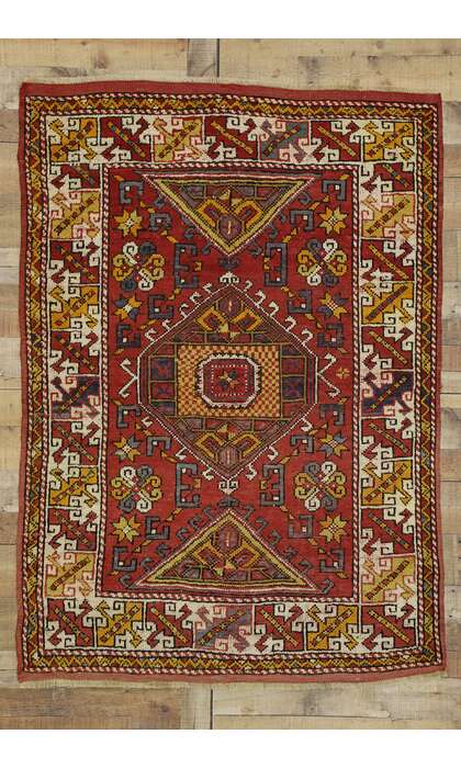 4 x 6 Vintage Turkish Oushak Rug 77311