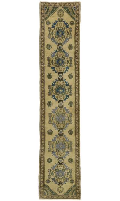 2 x 11 Vintage Turkish Oushak Rug Runner 50345