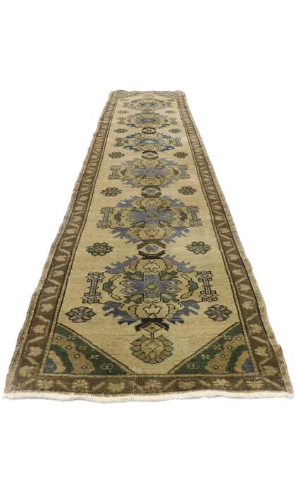 2 x 11 Vintage Turkish Oushak Rug Runner 50345