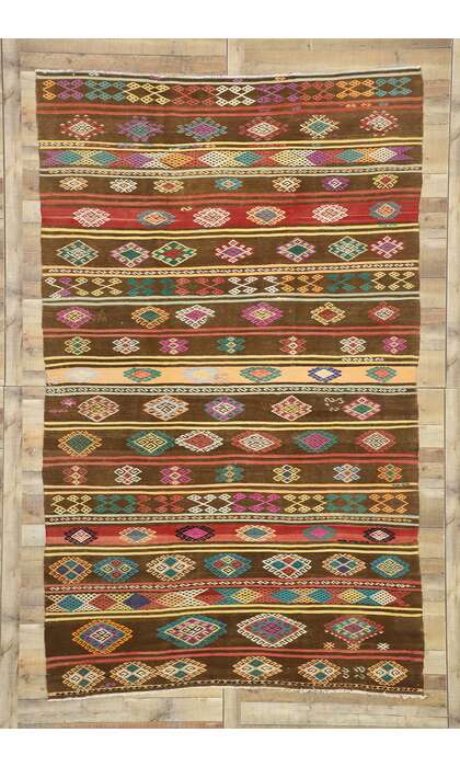 7 x 11 Vintage Turkish Kilim Rug 51069