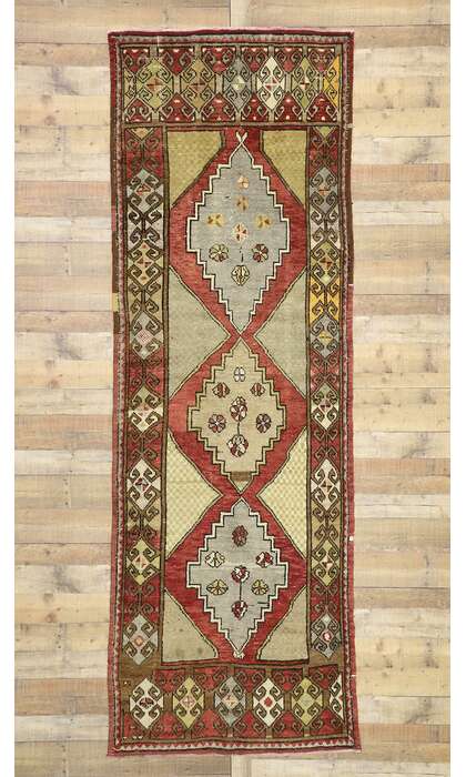 4 x 11 Vintage Turkish Oushak Runner 52403