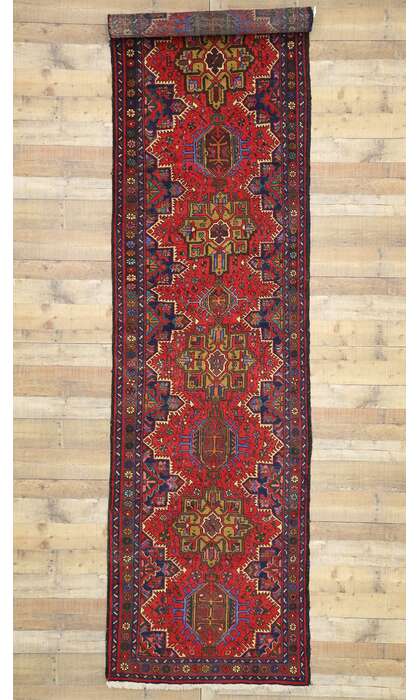4 x 13 Persian Vintage Heriz Rug Runner 60243