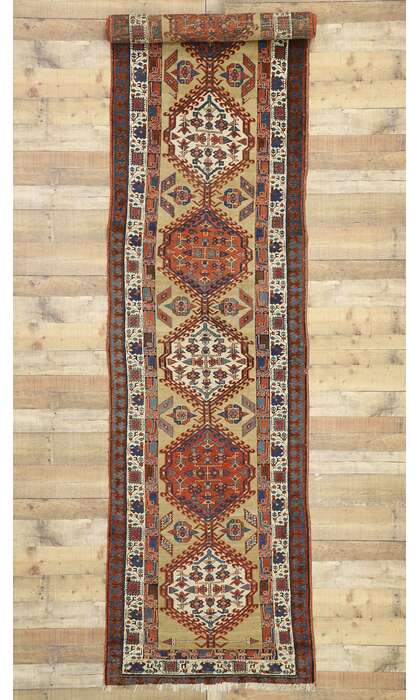 3 x 14 Antique Persian Sarab Rug 72989