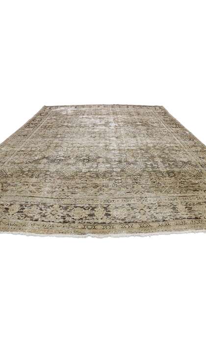 8 x 10 Distressed Faded Antique-Worn Persian Mahal Rug 74910