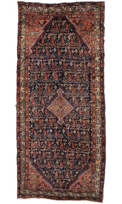 4 x 9 Antique Persian Hamadan Rug 77343