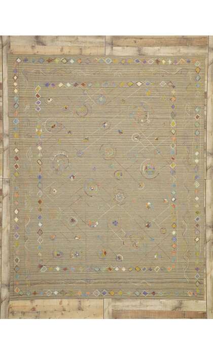 8 x 10 Vintage Uzbek Afghan Kilim Rug 80106