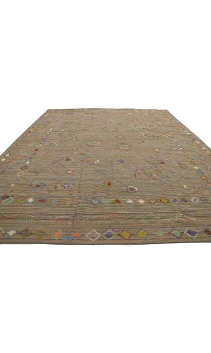 8 x 10 Vintage Uzbek Afghan Kilim Rug 80106