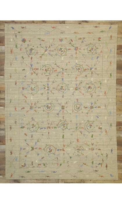 7 x 9 Vintage Uzbek Afghan Kilim Rug 80112