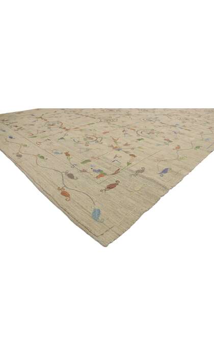 7 x 9 Vintage Uzbek Afghan Kilim Rug 80112