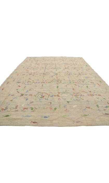 7 x 9 Vintage Uzbek Afghan Kilim Rug 80112